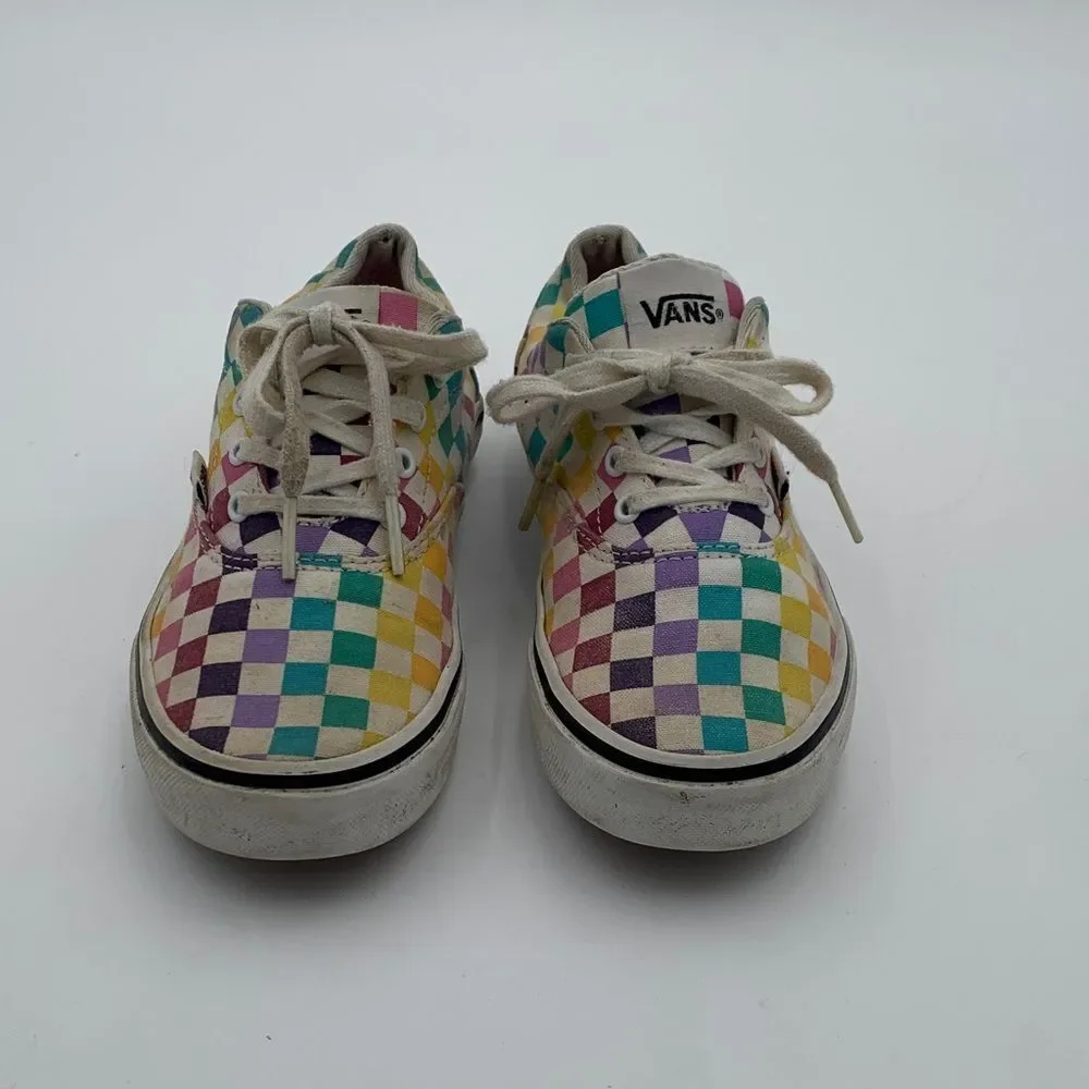 Vans Kids Multicolor Checkered Sneakers little girl size 2